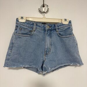 Frank & Oak Distressed Denim Blue Shorts